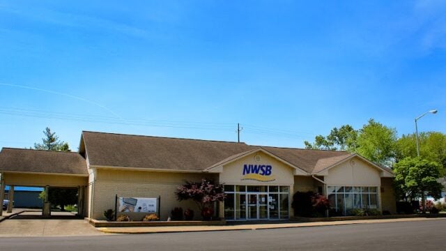 New Washington NWSB Bank Front on a bright day.